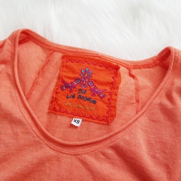 JOHNNY WAS Orange Embroidered Short Sleeve Top - Picture 3 of 7